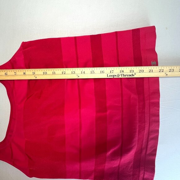 VTG Champion Double Dri Womans Large Stretch Red Striped Tee Tank Top w/ Bra USA - Picture 7 of 10